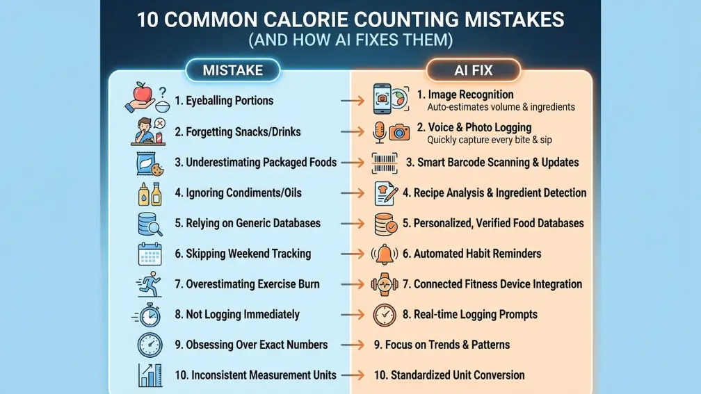 10 Common Calorie Counting Mistakes (And How AI Fixes Them)